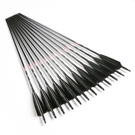 Linkboy Archery Carbon Arrows Hunting Practice Target Arrows Fluorescent with Removable Tip for Compound Recurve Long Bows, Spine 250 300 340 400 500 600 700 800, Pack of 6/12PCS