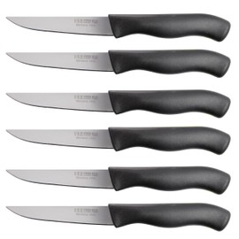 Brenium Paring Knife, 6-Piece Set, Knives with Straight Edge 4 Inch Blade, Stainless Steel, Spear Point, Fruit and Vegetable Cutting and Peeling, Black (Black, Straigt)