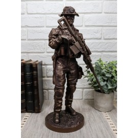 Large Modern Military Marine Sniper Soldier Statue 13"Tall Marksman Task Force
