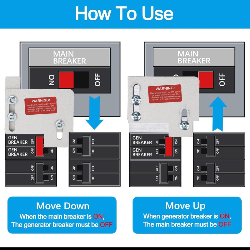 Generator Interlock Kit, 1 3/8 inches Spacing Between Main and