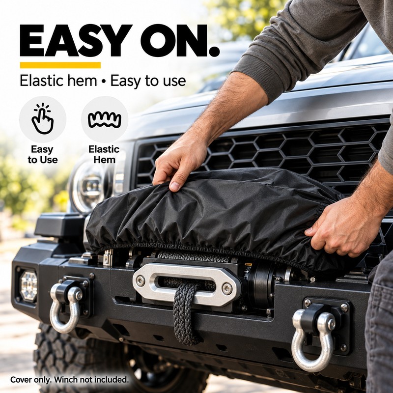 Waterproof Universal Winch Cover for Electric Winches – Oxford Fabric