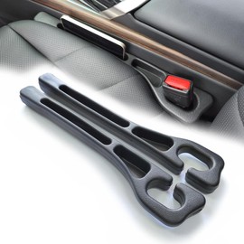 Wuzno 2 Pack No Drop Car Seat Gap Filler Guard, Stopper/Catcher to Fill The Gap Between Seat and Console Black Car Crevice Inbetween Blocker Plug Space Pad YMT-A03
