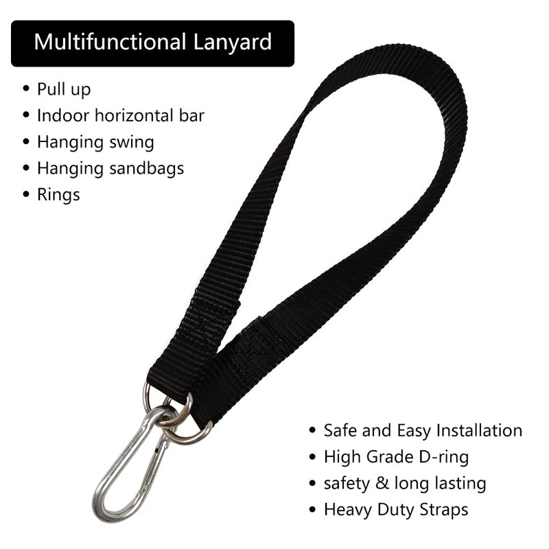 Rope Hanging Chair, Hook Carabiner for Door Bar, Hammock Attachment,