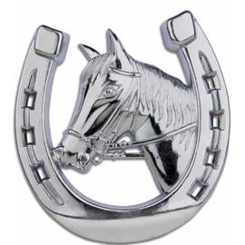 AMKA Car Horseshoe with Horse Head Car Decorative Horseshoe Car Decoration Horse Horseshoe
