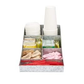 Mind Reader Trove Coffee condiment organizer, One Size, Silver Metal