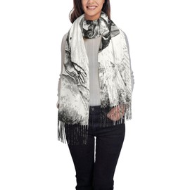 ZTUOECV Jesus Prayer Tassel Scarf Wrap Shawl for Women Fashion Soft Warm Shawl Wraps for Fall and Winter Evening Dresses Scarve