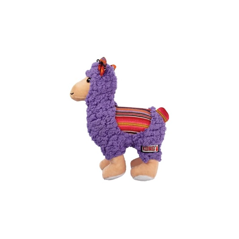 KONG Peluche Llama Mediana con Chirrido, Mediano, Morado