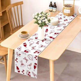 Pudodo That's Amore Table Runner Italian Themed Bachelorette Party Wedding Bridal Shower Kitchen Dining Room Home Decor