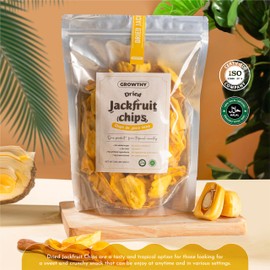 Growthy Dried Jackfruit Chips 250Grams, No Sugar Added, No Preservatives, No Cholesterol, Crunchy Jackfruit Snack, Healthy Jackfruit Chips For Kids And Adults, Vegan, None GMO, Vitamin C, E