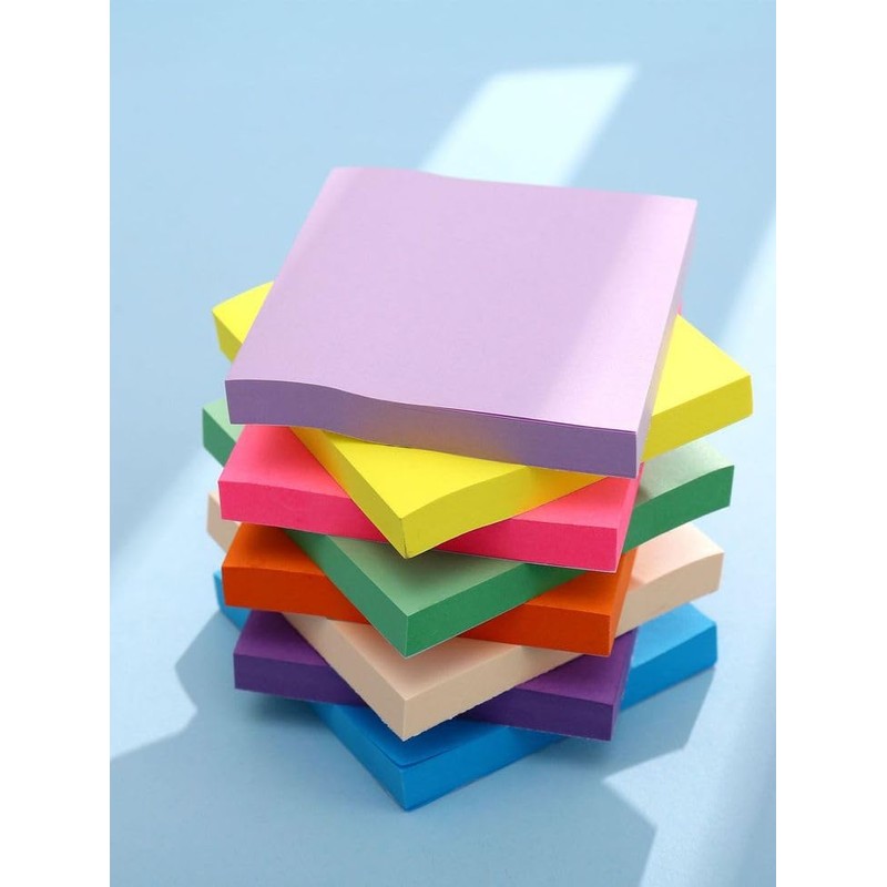Sticky Notes 3x3 inch, Bright Colors Self-Stick Pads 8 Pads/Pack
