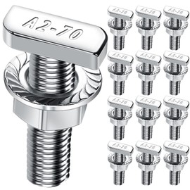 Hammer Head Screws M8 x 30 Stainless Steel A2-70, Pack of 12 Hammer Head Screws with Locking Tooth Nuts Flange Nuts M8 Screws for PV Solar Mounting Rails Greenhouse and Aluminium Profile for