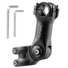 Aoreun Attacco Manubrio Regolabile ±60° per Bici, 31.8 mmx120 mm Manubrio MTB Attacco Manubrio, Prolunga Manubrio MTB, Manubrio Stelo Riser per la Maggior Parte di Mountain Bike, Bici da Strada