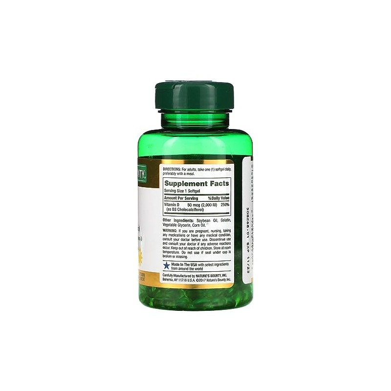 Nature's Bounty D3-2000 IU, 240 Softgels (Pack of 2)