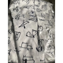 Unbranded Plus Size 22 3x White DOG LOVER Button Blouse Collar Long Sleeve Black Workwear