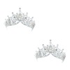 FOMIYES 2pcs Silver Decorative Crown Wedding Hairband Rhinestones Easy Wear