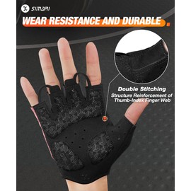 SIMARI Gel Pad Cycling Gloves for Men Women Workout Gloves with Cushion Breathable Grip Suit for Cycling Weightlifting Fitness