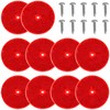 smseace 10Pack Red Round Reflectors with 10pcs Stainless Steel Screw