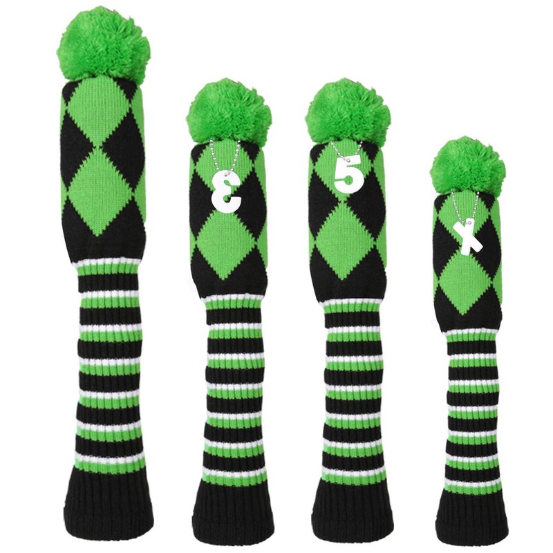 Golf Club Cover Headcover 4-Piece Set Driver/Wood FW 2-Piece/Hybrid UT