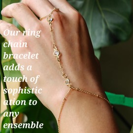 Hand Chain Bracelet Ring Gold Hand Chain Bracelet For Women Hand Chain Bracelet Gold 14k Gold Diamond Hand Chain Birthday Presents Fashion Boho Beach Jewelry Presents For Ladies, Mothers, Friends