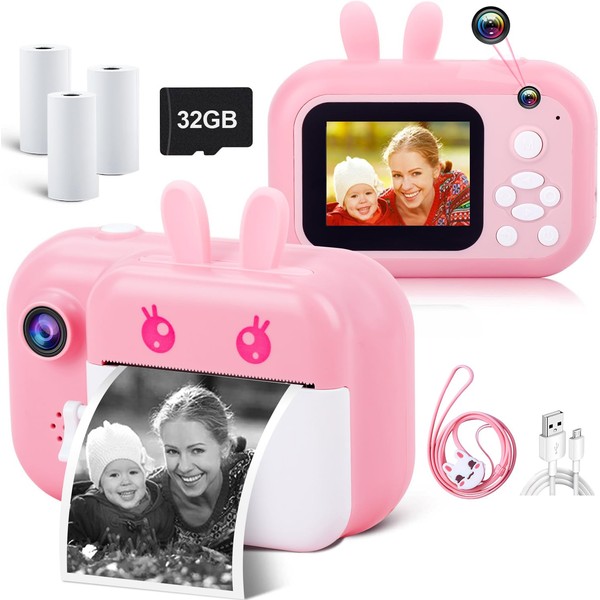 MINIBEAR Kids Camera Instant Print Camera for Kids Digital Camera