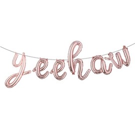 Yeehaw First Rodeo Birthday Party Decorations Boy Cowboy Girl Wild West Western Decor It's My Birthday Baby Shower Balloons (L Rose Gold)