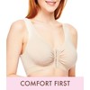 Carole Martin Full-Freedom Front Closure Wireless Cotton Bra-42 Beige