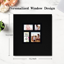 potricher Photo Album 4x6 1000 Photos Linen Cover Large Capacity Picture Albums for Family Wedding Anniversary Baby Vacation (Black)