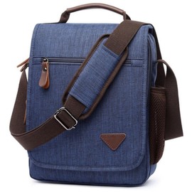 SHARE ITEMS Men's Shoulder Bag, Large Capacity, Crossbody Shoulder Bag, Canvas, A4, Bag, For Work, School, For Men, blue