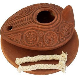 Holy Land Market Herodian Ancient Biblical Oil Lamp Replica (Byzantine II/Plate)