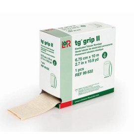 tg grip II Elasticated Tubular Compression Bandage, Seamless Tube Stockinette Wrap for Retention, Lymphedema, & Swelling, Natural, Size C