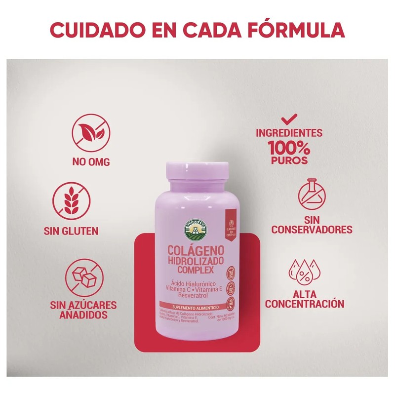 Colágeno Hidrolizado Acido Hialuronico 60 Caps Pasiguaro