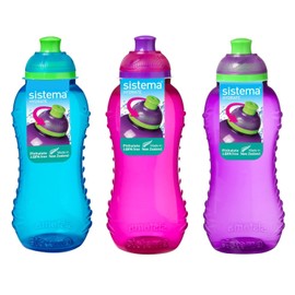 Sistema Twist 'n' Sip Plastic Water Bottle, Assorted Colours, 460 ml