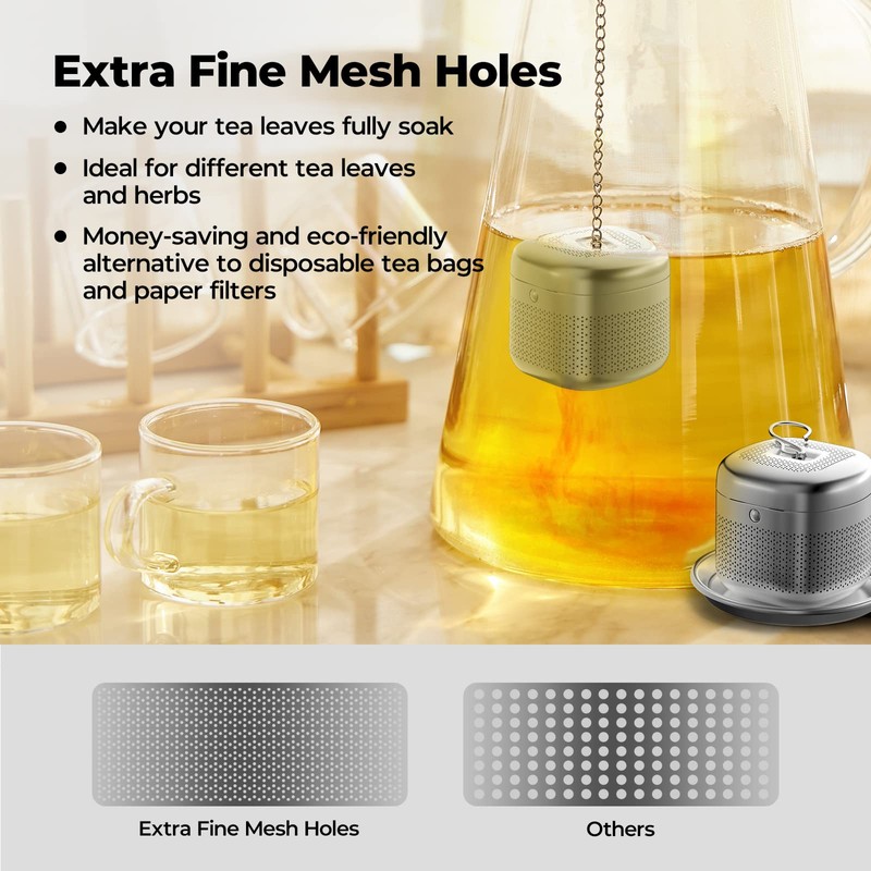 Reinmoson Tea Balls for Loose Tea, 304 Stainless Steel Extra