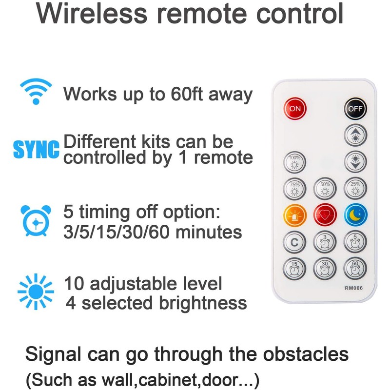 WOBANE White COB LED Strip Light with Remote Control,9.8ft White