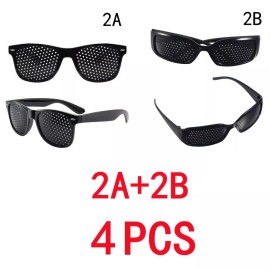 Unbranded 2/4 Pair Small hole Glasses Eyes Correction Exercise Eyesight Care Improvement - 2A+2B:Normal+Sport, 4PCS