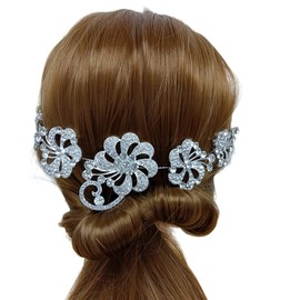 FAIRYGATE Flower Headbands for Women Head Piece Flower Girl Headband, Head Vines, Headband, Evening Party Flower Crown Headpiece, Princess Crystal Girl Hair Accessories D05223