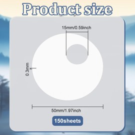 FINGERINSPIRE 150 Pcs Paper Round Drink Name Tags 2" Blank Disposable Stemware Drink Name Tags White Disposable Wine Tag Wine Glass Drink Markers DIY Identification Marker for Wine Glasses Champagne