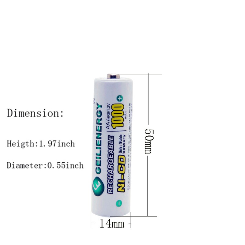 Solar Light AA Ni-CD 1000mAh Rechargable Batteries,AA Rechargeable Batteries for