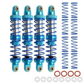 RXZIXYL 4-Pack Front Rear RC Shock Absorber 70mm 80mm 90mm 100mm 110mm 120mm Adjustable Assembled Spring Damper Axial SCX10 Oil Damper for 1/10 RC Crawler Car AXI03007 RBX10 D90 TRX4…