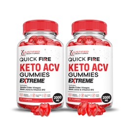 (2 Pack) Quick Fire Keto ACV Gummies Extreme 2000MG QuickFire Keto Gummies Apple Cider Vinegar Formulated with Pomegranate Beet Juice Powder B12 Vegan Non GMO 120 Gummys