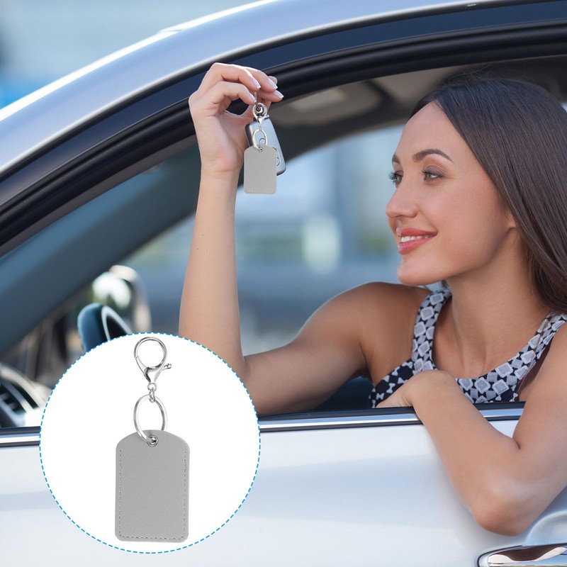 [PATIKIL] Leather Key Chain PU Leather Keychain with Key Ring