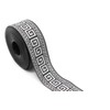 10 Metres 35mm Black and Silver Jacquard Ribbon Woven with