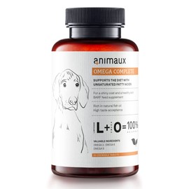 animaux - omega complete fish oil tablets for dogs I Omega 3,6 & 9 fatty acids to support metabolism, bone structure I BARF supplement with salmon oil for skin & coat | 50 chewable tablets