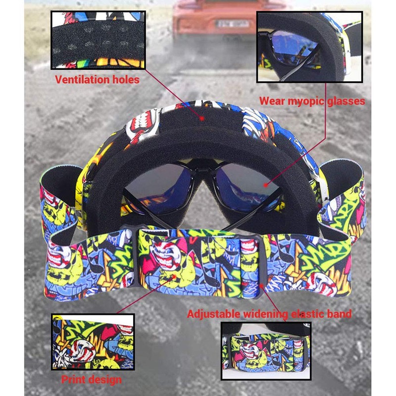 KENANLAN Motocross Goggles Motorcycle Goggles Windproof Protective Goggles Motorcycle Dirt
