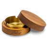 Ordisy Ashtray Wooden with Lid, Stainless Steel with Lid, Tabletop,