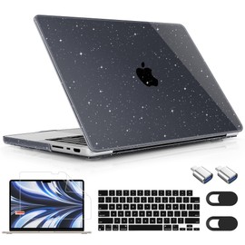 Mektron for M4 MacBook Pro 14-inch Case 2024 A3112 A3401 A3185 Compatible with 2023 M3 A2918 A2992 M2 A2779 2021 M1 A2442 Pro/Max Cover for Mac Pro 14" with Touch ID, A-Gypsophila Black
