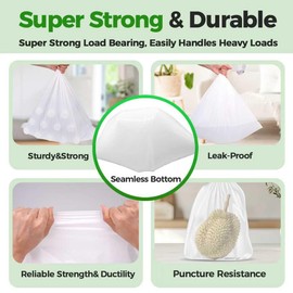 1.6 Gallon Code C 200 Count Heavy Duty Trash Bags Perfect Fit 10-12 Liter with Reinforced Drawstring Compatible with simpleman Code C White Garbage Liners Leak-Proof & Tear Resistant