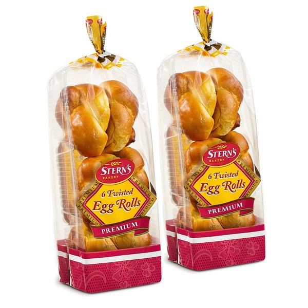 Kosher Braided Challah Rolls | Traditional, Fresh & Delicious | Great for Shabbat or any Holiday | Kosher, Dairy & Nut Free | 2-13 oz Packs with 6 Challah Rolls Included Per Pack | Stern's Bakery