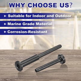 sourcing map 10 Pack Black Invisible Cable Railing Kit, T316 Stainless Steel 1/8" Swage Tensioner, Terminal Hidden for 2"x2", 4" x4" Wood/Metal Deck Post, Cable Railing