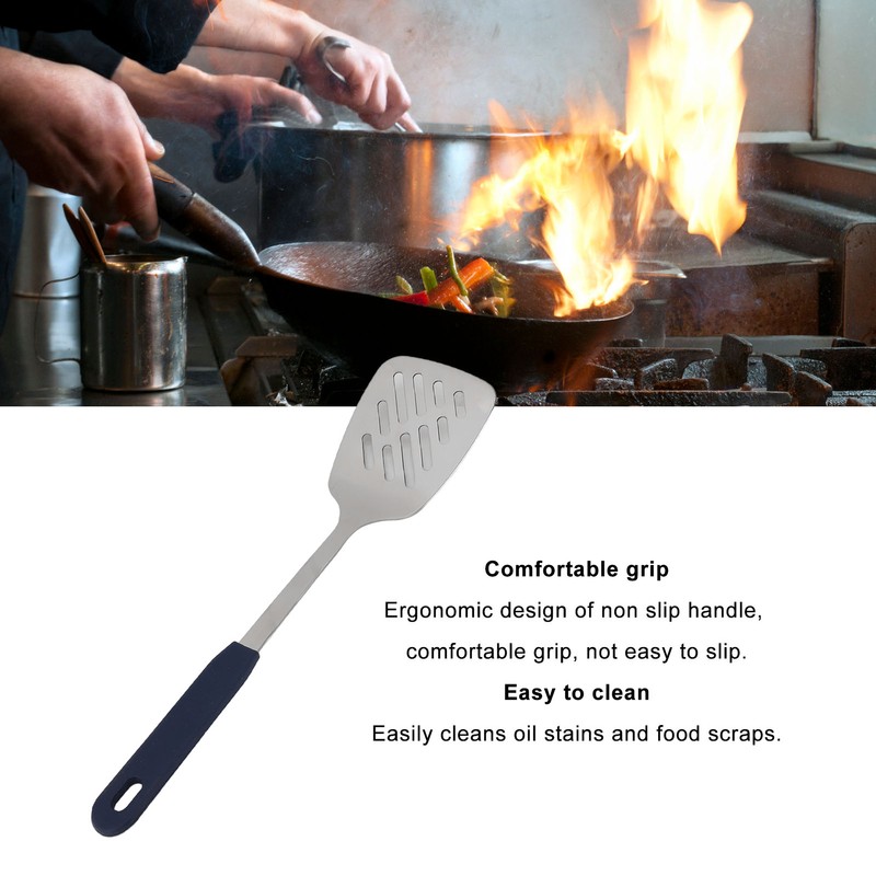 Cooking Spoon Rustproof Smoothly 304 Stainless Steel Spatula Skid Resistant